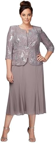 alex evenings women's long lace jacket dress Alex Evenings Empire Waist Gown With Bolero Jacket in Icy Orchid at Nordstrom, Size 6p