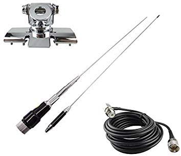 Zoomy Far: Dual Band Antenna Set for Mobile with Clip Mount Mount and For Car TYT TH-9000D TH-9800 Wouxun KG-UV980