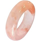 YMHOP Green Natural Jade Rings Good Luck Jewelry Natural White Jade Ring for Women Men Unisex with Gift Box