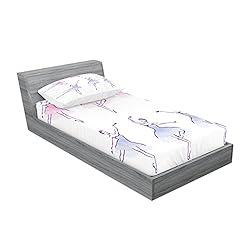 Ambesonne Ballet Fitted Sheet & Pillow Sham