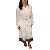 Mogul Interior Women's Maxi Long Skirt White Cotton Casual Fall Skirts S/M