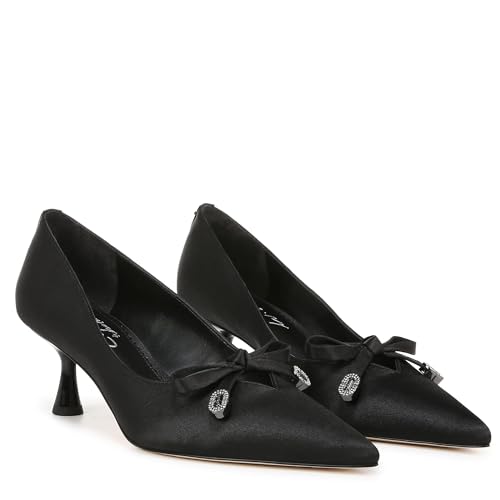 Circus NY by Sam Edelman Women's Fleur Pump Black Satin 7.5 Medium