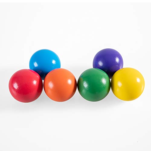 MerryHeart Montessori Wooden Rainbow Balls, Colorful Wooden Ball Toys
