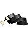 Men's Geniune Leather Belt Slide Metal Buckle Adjustable Waistband Black 105cm