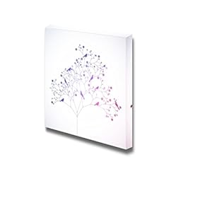 Canvas Prints Wall Art - Birds on The Tree Branches. Retro Style | Modern Wall Decor/Home Decoration Stretched Gallery Canvas Wrap Giclee Print. Ready to Hang - 12" x 12"