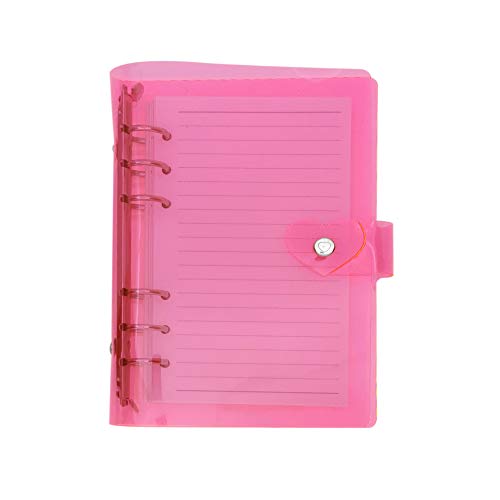 A6 A5 6-Holes Colorful PVC Cover Round Ring View Binder with Snap Button Closure File Folder (Red, A5 mini Set)
