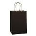 bagmad 50 Pack 5.25x3.25x8 Inch Plain Black Small Gift Paper Bags with Handles Bulk, Kraft Paper Bags, Party Favors Grocery Retail Shopping Business Craft Cub Sacks (Black 50pcs)