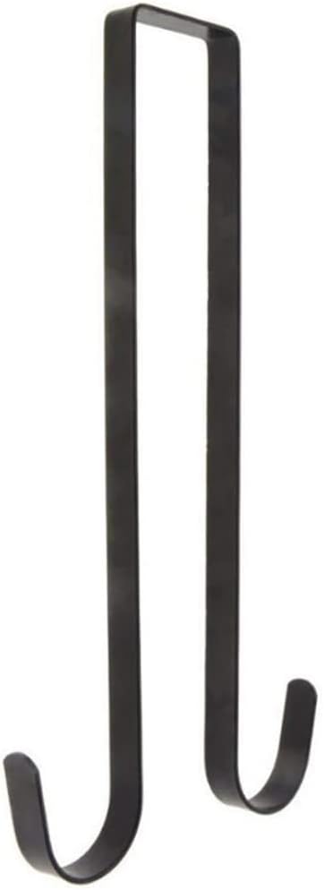 Wreath Hangers - Eioflia Wreath Hanger Double Sided Metal Hook Over The Door Heavy Duty Holder for Front Door Christmas Decorations Bags(Black) Wreath Hanger Double Sided,Metal Wreath Hanger,Wreath Hook,Metal Hook
