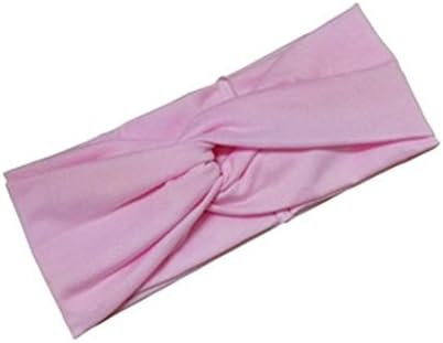 Dickness Women's Cotton Turban Twist Head Knot Headband Wrap Twisted Knotted Hair Band Color: Pink