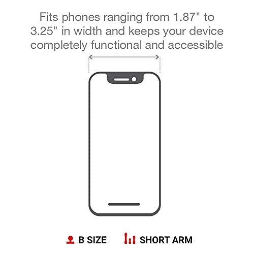 RAM MOUNTS X-Grip Phone Holder with Motorcycle Fork Stem Base RAM-B-176-A-UN7U with Short Arm for Stems 12mm to 38mm in Diameter