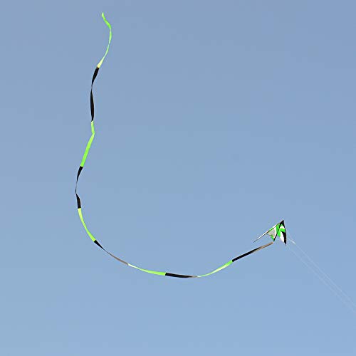 Kite Tail,Flat Ribbon Streamer Rainbow Multi Color (Green Black), 49 Feet