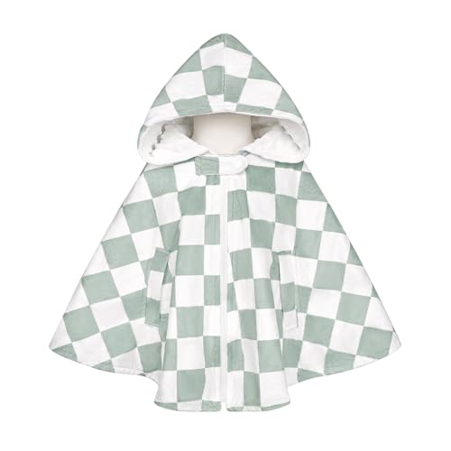 DILIMI Car Seat Poncho for Babies, Winter Hooded Poncho Cape Cloak for Toddler, Warm Minky Kids Car Seat Coat