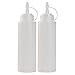 CHILDHOOD 8 oz Squeeze Squirt Condiment Bottles with Cap - Transparent Plastic - for Ketchup Salad dressing Mustard Olive Oil set of (2)