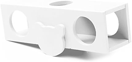 Wildforlife Wooden Hamster Seesaw Mouse Tunnel Tube Toy (White)