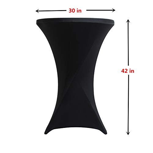 iEventStar 30 inches Highboy Cocktail Round Stretch Spandex Fitted Table Cover High Top Square Corners Tablecloth (30'' x 42'', Orange)