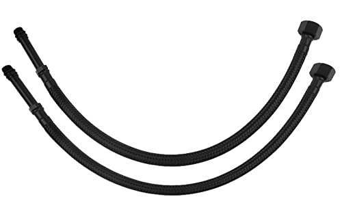 Tycner 40cm Long M10 x 3/8' Inch BSP Black Nylon Braided Flexible Tap Faucet Tail Hose