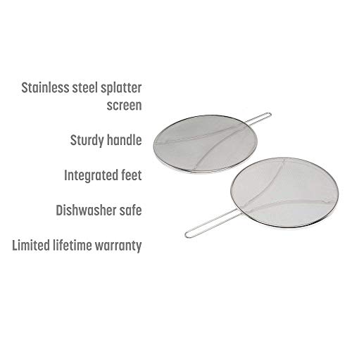 Goodful Premium Stainless Steel Splatter Screens, Multiple Use, Prevents Splatter and
