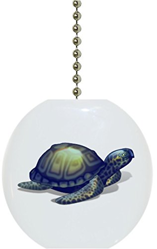 Blue Sea Turtle Solid Ceramic Fan Pull