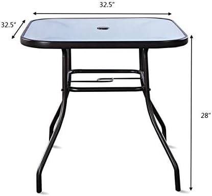 glass table top with umbrella hole