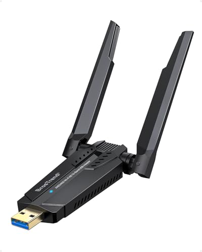 BrosTrend AXE5400 WiFi Stick 6E Powerful Tri-Band 6 GHz / 5GHz / 2.4GHz WiFi Stick 6 USB Long Range WiFi Key for PC, WiFi Antenna PC Dongle, USB Adapter, Compatible with Windows 11/10