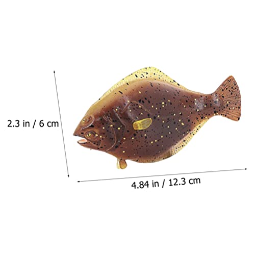 ARTIBETTER European Flounder Sea Animals Figure Plastic Fish Figurines