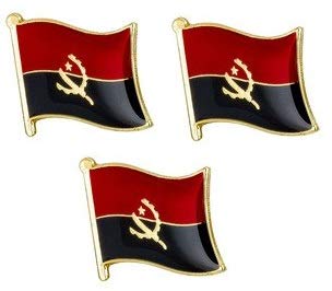 Pack of 3 x Flag of Angola Socialist Metal Pin Badges