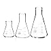 ULAB Scientific Narrow-Mouth Glass Erlenmeyer Flask Set, 3 Sizes 50ml 150ml 250ml, 3.3 Boro with Printed Graduation, UEF1001