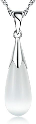 Women's Necklace, Kimloog Charming Droplet Moonstone Sterling Silver Pendants (White)