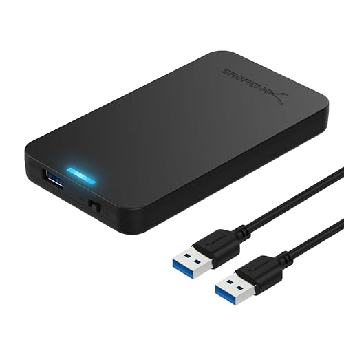 SABRENT External SATA 2.5" to USB 3.0 Gen 1 External Hard Drive SSD/HDD Case, [UASP SATA III Support] Black (EC-UASP)