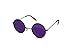 NEON NATION Circular Party Sunglasses Round Hippie Retro Shades with Colored Lenses (Black Frame W/Purple Lens)