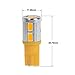 Partsam 5x Amber Yellow 10-5730-SMD Super Bright 168 2825 W5W 194 T10 LED bulbs Replacement For Cab Marker Clearance Top Roof Running Lights 12V Car Light
