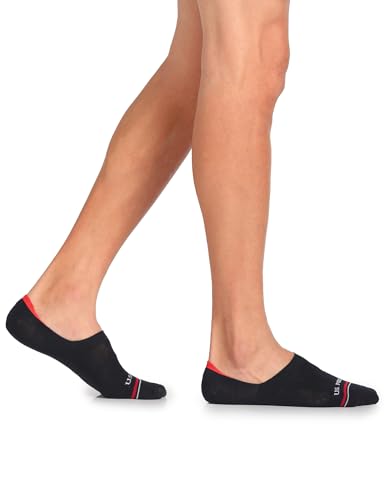 U.S. POLO ASSN.. Men's ES001 Aloe Finish No Show Socks - Pack Of 3(ES001-P3_Lt Grey-Black-Navy_Free Size) 4