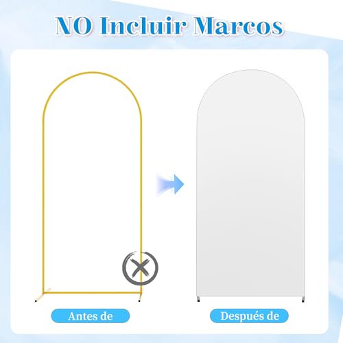 MEKOTRIN 3 Piezas de Fondo Cubierta de de Alta Elasticidad Espesar Fibra de Poliuretano Seda de Leche a Prueba de Decoloración para Fiestas de Boda 4FT, 5FT, 6FT