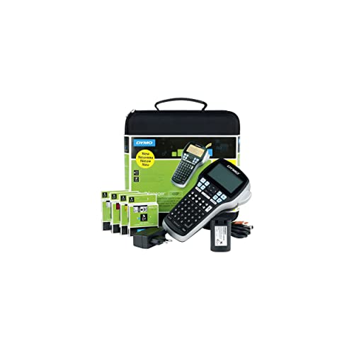 DYMO LabelManager 420P High Performance Rechargeable Portable Label Maker Kit | ABC Keyboard with 4 Rolls of D1 Labels & Carrying Case