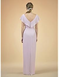 Vestido de dama de honor de gasa larga Alicepub Vestido de fiesta Vestido de noche de fiesta con cuello en V con cuello en V
