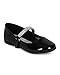 LITTLE ANGEL KELLY-767E Girl's Patten With Strap Ballet Flats, Color:BLACK