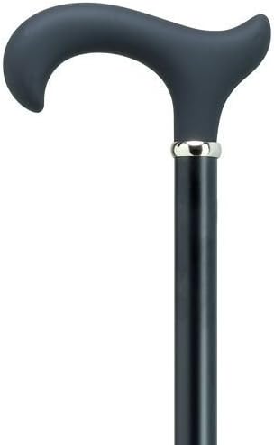 Harvy Canes Men Adjustable Soft Touch Derby Cane Black Aluminum -Affordable Gift! Item #DHAR-9760600