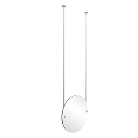 Allied Brass Ch 90 Sch Round Ceiling Hung Mirror Satin Chrome By