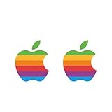 Supertogether Retro Apple Logo Multicolour Rainbow Style Vinyl Decal Brand Sticker for iPad - Matte Finish