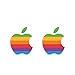 Supertogether Retro Apple Logo Multicolour Rainbow Style Vinyl Decal Brand Sticker for iPad - Matte Finish