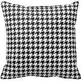 Generic Houndstooth Pattern Black and White Decorative Throw Pillow Case Cushion Cover 20"x20"