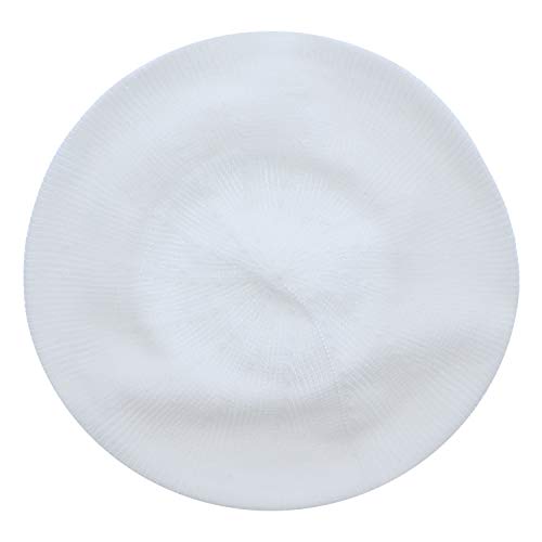 Landana Headscarves Beret for Women 100% Cotton Solid - White