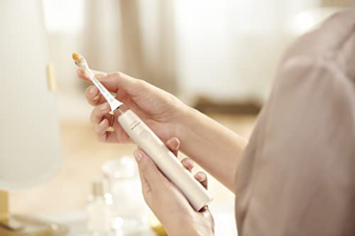Philips Sonicare DiamondClean 9900 Prestige Electric Toothbrush - with SenseIQ Technology and Advanced AI App, 5 Brushing Modes, 3 Intensity Levels, Charging Travel Case, Champagne, HX9990/11