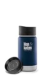 Klean Kanteen Coffee Set Wide Mouth Insulated Bottle w/ 2 Caps (Loop Cap and Cafe Cap) (Deep Sea, 12 Ounce)