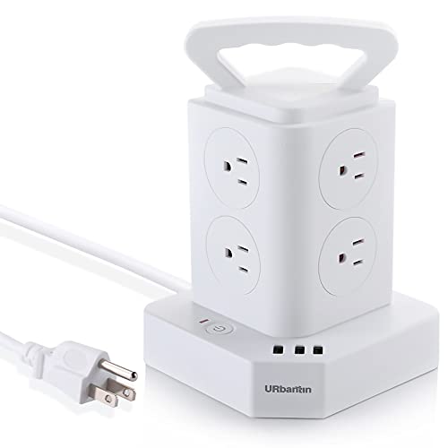 Tower Power Strip Surge Protector Vertical Charging Station with 8 AC