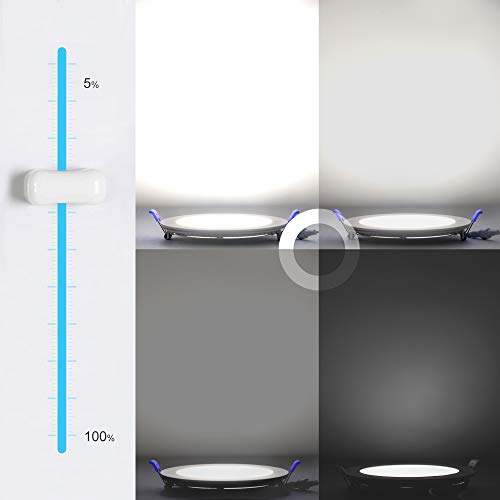 Ensenior 12 Pack 6 Inch Slim LED Recessed Lighting with Junction Box, 5000K Daylight, 12W, 110W Equiv, Dimmable, 1050LM High Brightness - ETL & Energy Star Certified