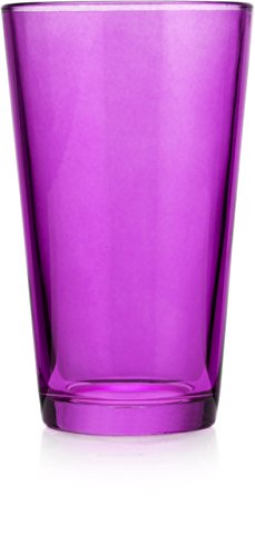 Classic Home Carnival Tumblers Glass Set of Four 17 OZ Assorted (4) Color Highballs Drinkware - Thumbnail 5