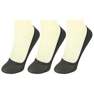 Neska Moda Women’s Cotton Black & Skin 3 Pair Belly Socks