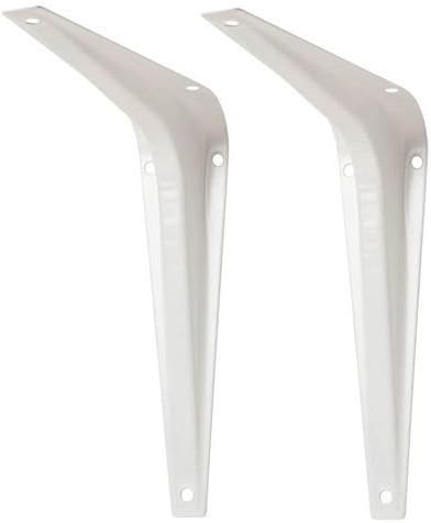 Wall Floating Shelves White Metal Wall Corner Angle Shelving Shelf Brackets Traditional Decorative 3inch X 4inch 1 Sets of 2Pcs