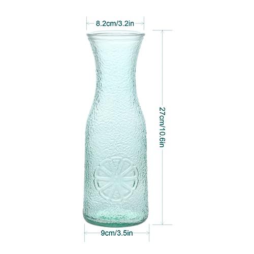 QENUIITEA Set of 4 Tall Flower Vases Clear, 10.6 Inch Assorted Color Glass Vase Round Floral Bottles Decorative for Centerpieces Home Office Decoration Wedding Reception Table Decor